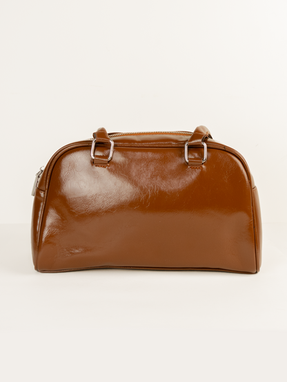 Everyday Icon | Tan Glossy Shoulder Bag