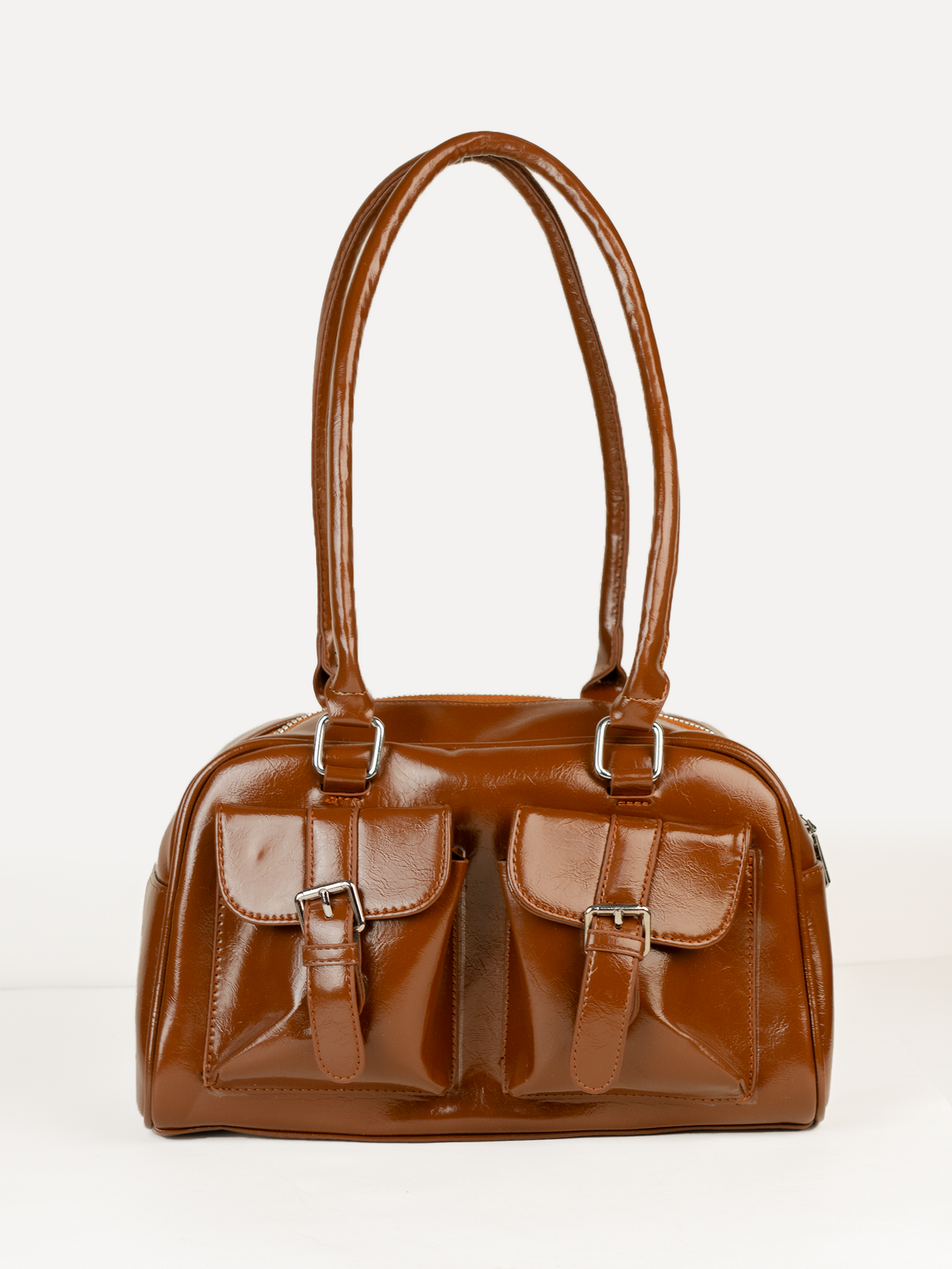 Everyday Icon | Tan Glossy Shoulder Bag